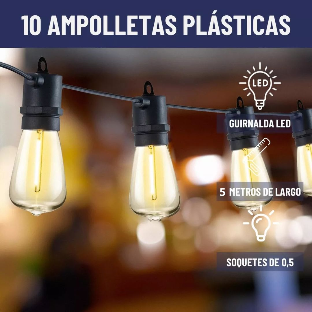 ✨Guirnalda 5 Metros 10 Luces Impermeables